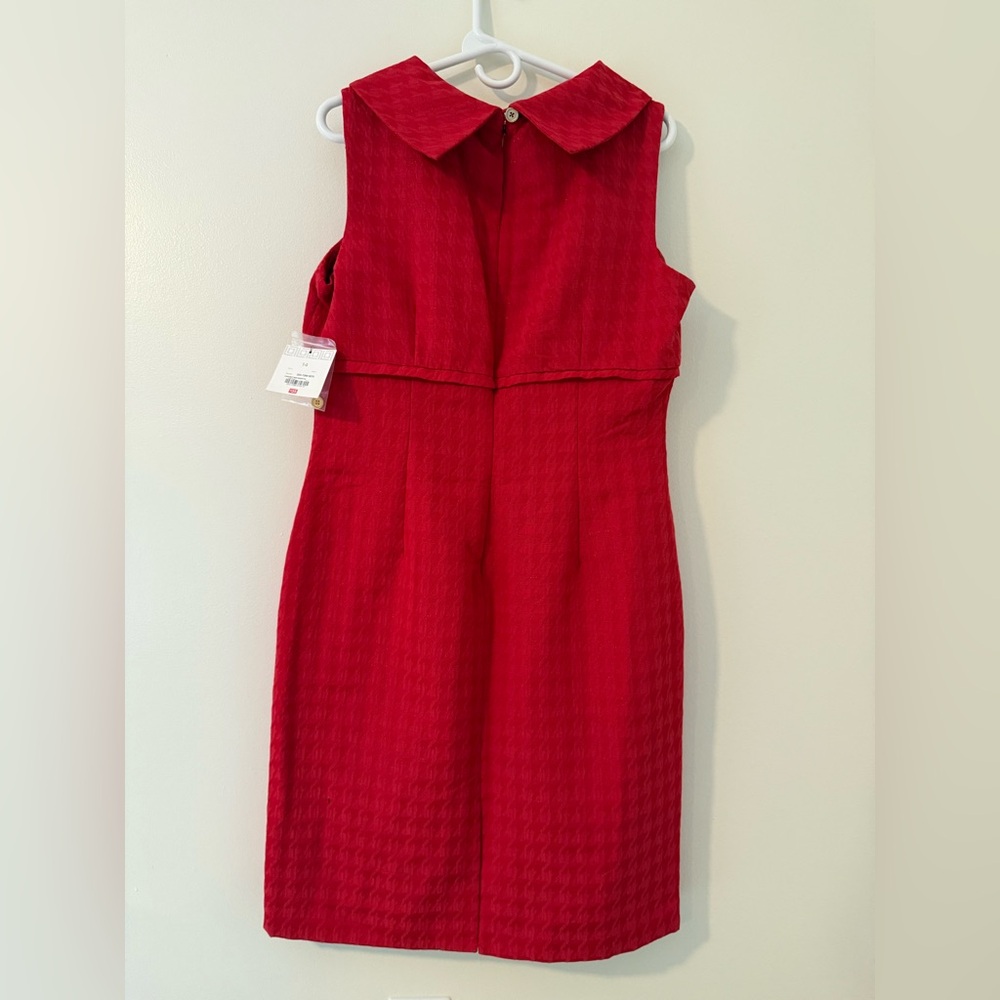 NWT Liz Claiborne Cabaret Red Houndstooth Dress - Picture 2 of 11